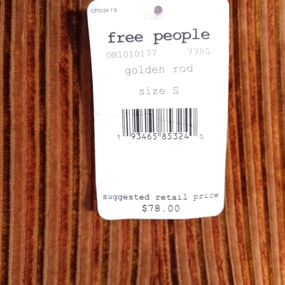 Free People Slim Pull On Velvet Flare Pants in Golden Rod Size S NEW - Picture 6 of 11